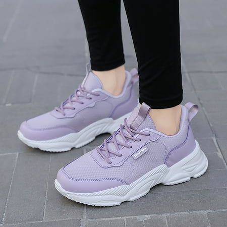 

XIAQUJ Leisure Women s Lace up Travel Soft Sole Comfortable Shoes Outdoor Mesh Shoes Runing Fashion Sports Breathable Shoes Women s Fashion Sneakers Purple 7(38)