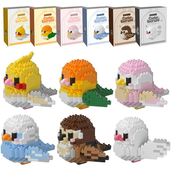 Set de bloques de construcción HJPLPXH Parrots Micro Mini Kids, 6 cajas