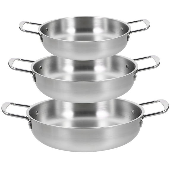 HONMEET 3-Piece Stainless Steel Soup Pot Set with Non- Handles, Even Heat Distribution, Round Cookware