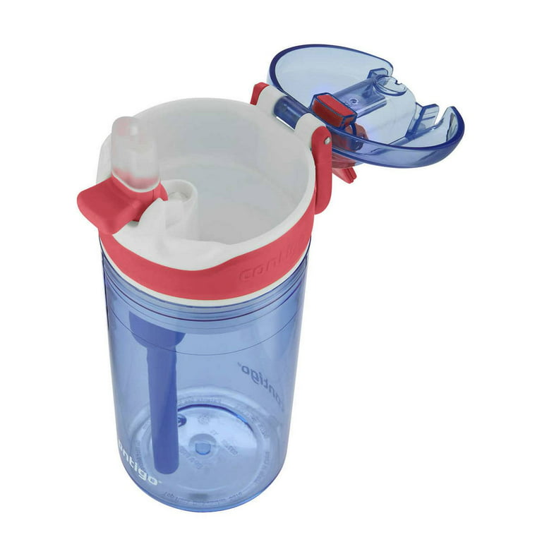 Contigo Kids 2-in-1 Snacker Water Bottles 2 Pack Spill Proof - Purple & Red