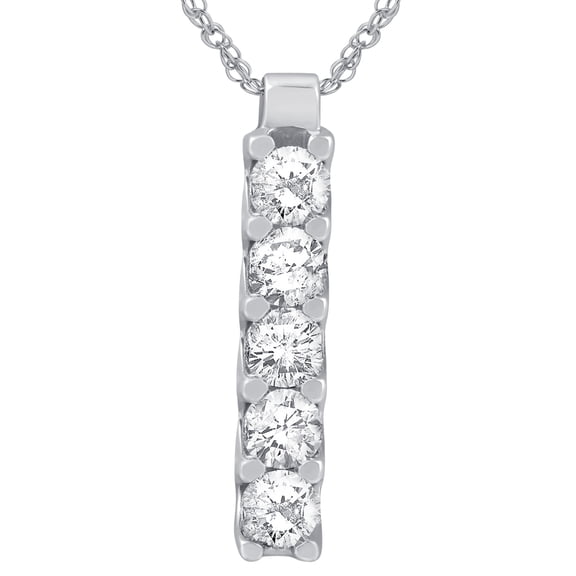 Pompeii 14K White Gold 1 1/4ct Journey Genuine Diamond Pendant (H/I,I1-I2)