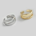 thumbnail image 3 of Wave Ring Double Glazed Copper Ring Irregular Line Design in Gold and White Gold Finish Approximately 9mm Wide and 17mm Diameter Jewelry Ring for Women, 3 of 4
