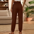 thumbnail image 6 of Perfectbot Women's Casual Drawstring Pants Ruffle Elastic Waist Cuff Bottom Pants with Pockets, 6 of 6