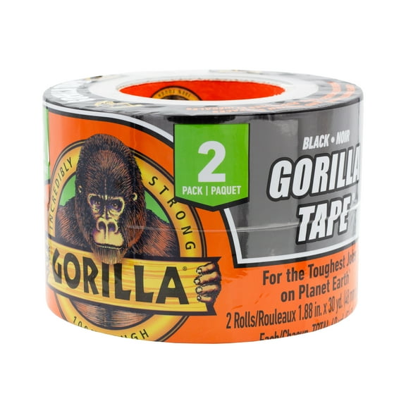 Gorilla Black Tape 30 Yard 2 Pack - 3x Stronger for a Hold that Lasts.