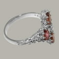 thumbnail image 4 of LBG British Made 18k White Gold Natural Diamond & Pink Tourmaline Womens Statement Ring - 33 size options - Size 4.25, 4 of 6