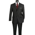 thumbnail image 3 of LUCCI Men's Black 2-Button Classic-Fit Poplin Polyester Suit - NEW - 34R, 3 of 3