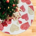 thumbnail image 5 of Red Gold Watercolor Hearts Love Christmas Tree Skirt Decorations Happy Valentine''s Day Flowers Xmas Tree Mat 36 inch for Holiday Party Supplies Rustic Ornaments Mini Tree Skirt, 5 of 6