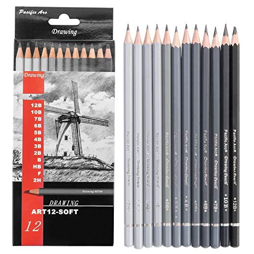 Pacific Arc Graphite Drawing Pencil Sets soft set of 12