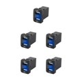 thumbnail image 2 of Riwesomey de coche con reemplazo de adaptador de carga de coche LED dual USB para Corolla/Prado/Reiz, rojo, FTU Azul FTU 5piezas Riwesomey CBP171826, 2 of 6