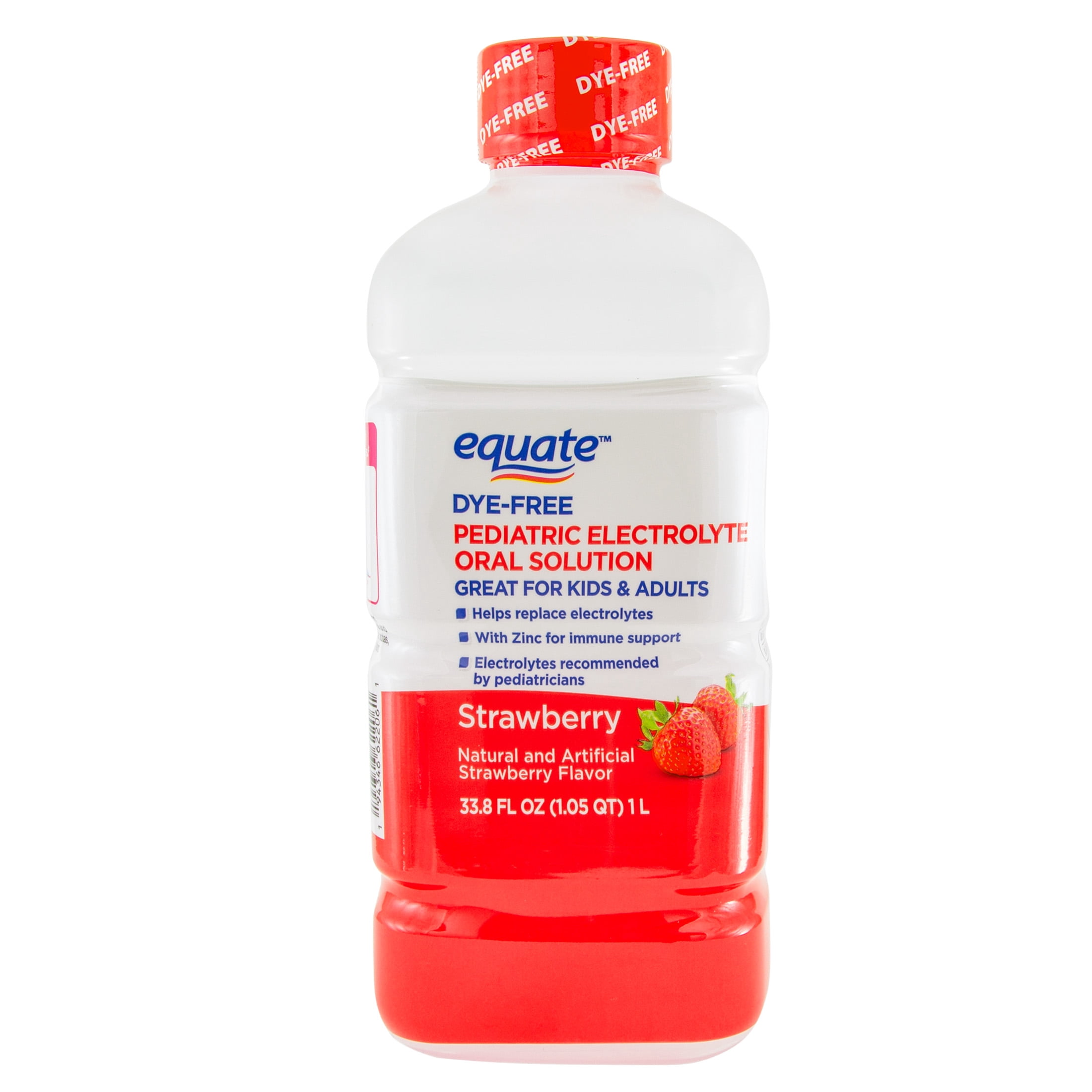 Equate Dye-Free Pediatric Electrolyte Oral Solution, Strawberry Flavor, 33.8 fl oz
