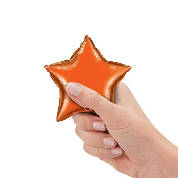 4 inch Mini Star - Orange (Air-Fill Only) Foil Mylar Balloon - Party Supplies Decorations