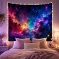thumbnail image 2 of Exploding Star in a Swirling Nebula with Dark Planet, Dramatic Fantasy for Space Lovers, Astronomical Wall Art, Housewarming Gift, Tapestry Wall Hanging for Bedroom and Studio, 2 of 7