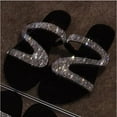 thumbnail image 7 of JeashCHAT Women's Rhinestone Flat Sandals Flat Slippers Strappy Slip On Open Toe Slide Sandals Plus-size Flip Flops Dressy Thong Sandals, 7 of 7