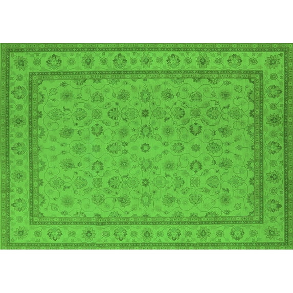 Ahgly Company Indoor Rectangle Oriental Green Traditional Area Rugs, 4' x 6'