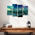 thumbnail image 2 of Elephant Stock Winter Creek Aurora Borealis Wall Art - Horizontal Multi Panel Canvas - Living Room Wall Decor - Nature Multi Panel - Teal And Blue Decor - 24" x 14", 2 of 4