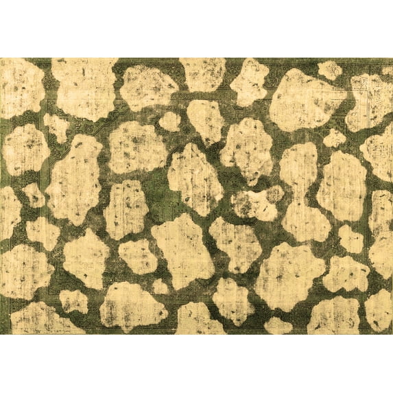 Ahgly Company Indoor Rectangle Abstract Brown Contemporary Area Rugs, 5' x 8'