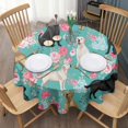 thumbnail image 3 of Labrador Dogs with Pioneer Flower Round Tablecloth 60"x60",Wrinkle Wipeable Table Cloth for Kitchen Dining Room Picnic Patio Party, 3 of 6