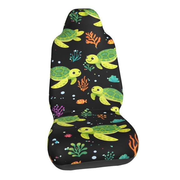 Sea Turtle Pattern Car Seat Covers Stretch Car Seat Protectors Universal Fit