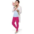 thumbnail image 4 of Stylesindia Women Leggings Breathable Women Wear Versatile Tights for Women Elastic Waistband Comfort Lady Leggings (Cotton, Rani Pink), 4 of 4