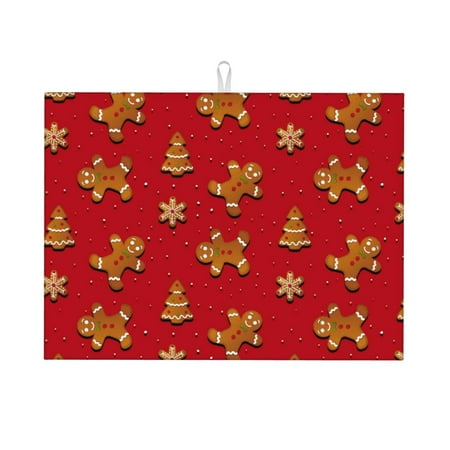 

Gaeub Gingerbread Man Print Dish Drying Mats For Kitchen Counter Kitchen Drying Mat Large Dish Drying Pad for Kitchen Counter Microfiber Dish Drying Mat for Sinks Drainer Mats 18x24in