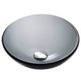 thumbnail image 2 of KRAUS Round Clear Black Glass Vessel Bathroom Sink, 16 1/2 inch, 2 of 9