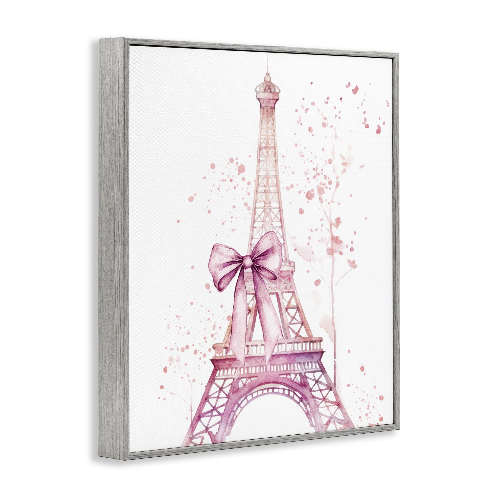 Bow Bedecked Paris Tower Gray Framed Giclee Art, design by Kim Allen