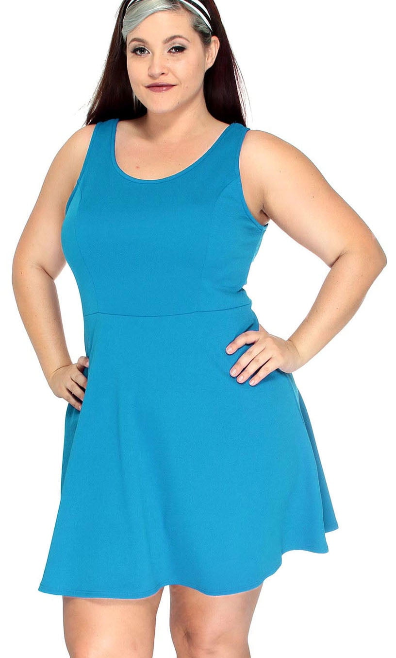 plus size fit and flare mini dress