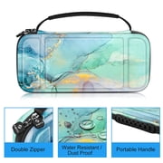 Fintie Carry Case for Nintendo Switch Lite 2019 - [Shockproof] Hard Shell Protective Cover Travel Bag with 15 Game Card / 2 Micro SD Card Slots, Inner Pocket for Switch Lite Console, Emerald Marble