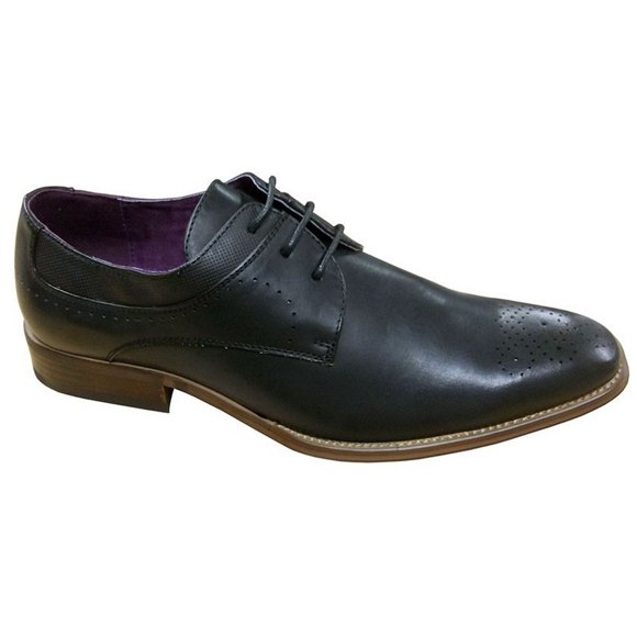 Goor Mens 3 Eye Pig Leather Gibson Brogue
