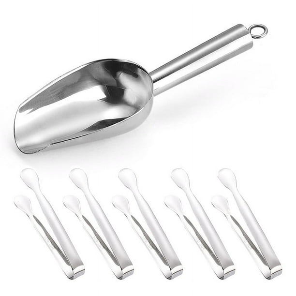 Xihbxyly Artículos para menores de 10 años Hielo para congelador Acero inoxidable Hielo resistente Pequeño Metal Caramelo Crema Cocina Para el hogar Boda Cubo Alimentos Azúcar Café Granos Barra