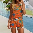 thumbnail image 2 of UPPADA Womens Summer Outfits for Vacation Crewneck Tank Tops Elastic Shorts Sets 2 Piece Lounge Set Women Two Piece Casual Sets Trendy Short Sets Multicolor,XL, 2 of 5