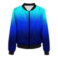 thumbnail image 4 of Women Lightweight Jacket Casual Zip Up Long Sleeve Coat Spring Fall Solid Color Trendy Work Clothes With Pockets Light Blue 2XL, 4 of 4