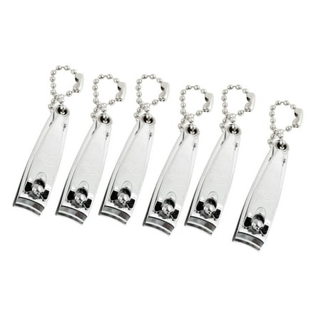 Unique Bargains Beaded Key Chain Manicure Toenail Nail Clippers Trimmer Cutter Silver Tone w Keychain