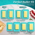 thumbnail image 6 of Ceramic Blue European Butter Dish with Lid for Countertop (8 Inch) - Wide 2 Stick Double Butter Holder for Counter, Cream Cheese Container Storage Keeper, 6 of 9
