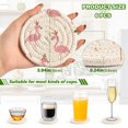 thumbnail image 4 of 6 Pcs Drink Coasters with Holder 3.94in Woven Coasters for Drinks Cute Pink Flamingo Pattern Coaster Set for Protection Table, 4 of 7