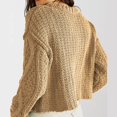 thumbnail image 5 of Women'S Oversized Fall Sweaters Casual Long Sleeve Crewneck Chunky Cable Knit Pullover Tops Winter Clothes Khaki S, 5 of 8