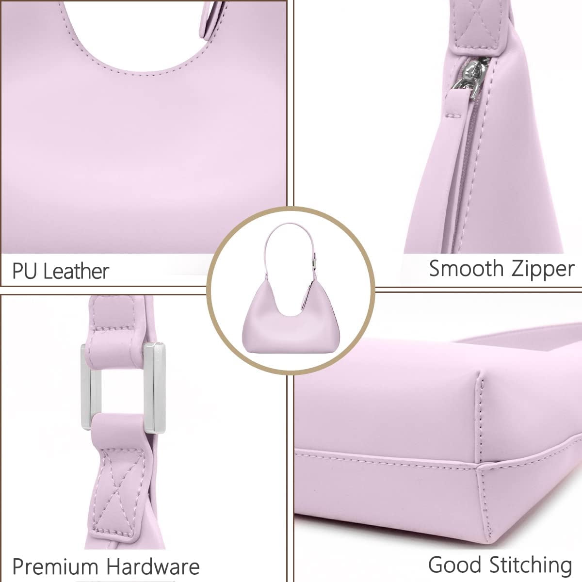 Barabum Mini Purse Small Shoulder Bags for Women Trendy Small Hobo Bag Clutch Purses for Women