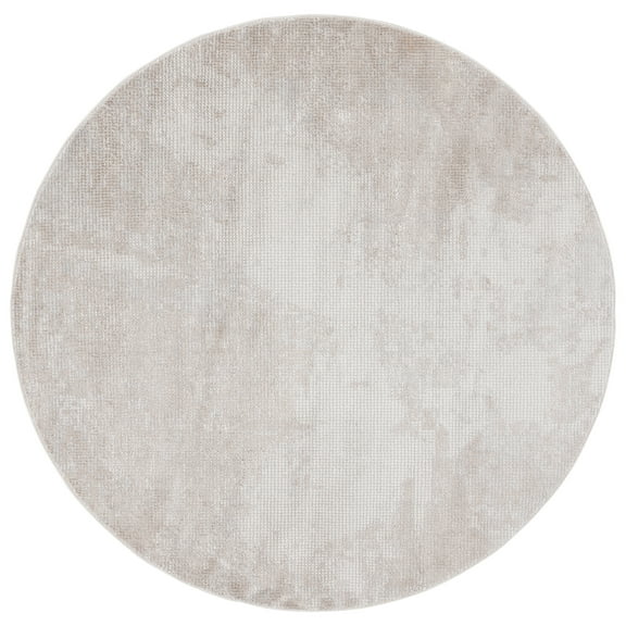 SAFAVIEH Hanna Janice Solid Area Rug, Taupe/Grey, 6'7" x 6'7" Round