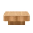 thumbnail image 3 of FFZ 35.43 Inch Modern Handcraft Drum Coffee Table Square Coffee Table for Living Room, Lift Top Wooden Coffee Table with Hidden Storage Space, Natucal, 3 of 5