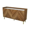 thumbnail image 4 of Inval 4-Shelf Entryway Sideboard Console Table with Gold Legs, Brown Oak, 4 of 6