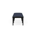 thumbnail image 3 of Lenox Wood Reception Waiting Room 18" 3-Seat Bench / Black Wood / Blue, 3 of 5