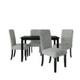 thumbnail image 3 of Home Design Guymon 5-Piece Dining Set with 1 Rectangular Table and 4 Slat-Back Cushioned Chairs, Black/Light Gray, Modern Style, Space-Saving, 3 of 5
