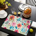 thumbnail image 4 of Pioneer Flower Floral Print Pattern Summer Placemats Table Placemats Set Of 4-Linen Kitchen Washable Placemats Table Mats 12x18 Inch Non-Slip Heat Resistant, 4 of 6