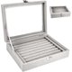 thumbnail image 1 of Soporte para anillos, expositor de terciopelo gris con tapa, soporte para anillos, caja de almacenamiento portátil para anillos para mujer, caja de almacenamiento de joyas para aparatos ortopédicos, 1 of 5
