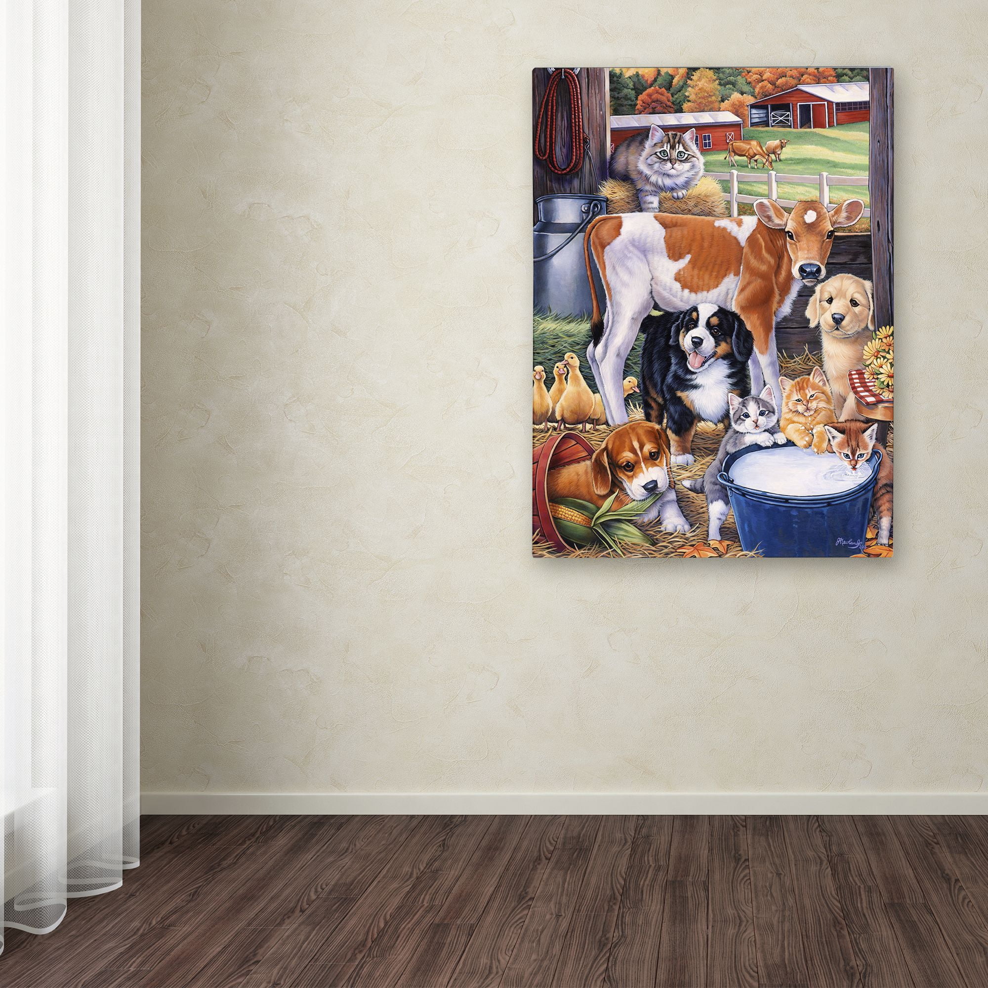 Trademark Fine Art 'Barn Pals' Canvas Art by Jenny Newland