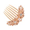 thumbnail image 6 of Sankuwen Women Rhinestone Inlaid Flower Hair Comb Hairpin Barrette Accessory,Also Perfect Mother's Day Gifts for Mom (Champagne), 6 of 7