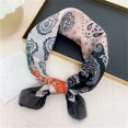 thumbnail image 2 of WREESH Womens Elegant Hair Scarf Fashion Small Square Scarf Silk Scarf Headbands Hairbands Printed Scarf Decorative Neck Scarf Orange, 2 of 3