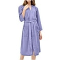 thumbnail image 2 of Awdenio Pajamas for Women Plus Size Fire , Womens Solid Bandage Robe Bathrobe Gown Pajamas Long Sleepwear Pocket Waistband+Belts, 2 of 4