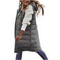 thumbnail image 6 of Karight Womens Puffer Vests Lightweight Long Sleeveless Quilted Puffer Jacket Long Puffy Vest With Hood Winter Warm Coats, 6 of 8