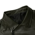thumbnail image 5 of XFLWAM Men's PU Leather Jacket Causal Belted Faux Leather Motorcycle Jacket Zipper Biker Coat Army Green XL, 5 of 8